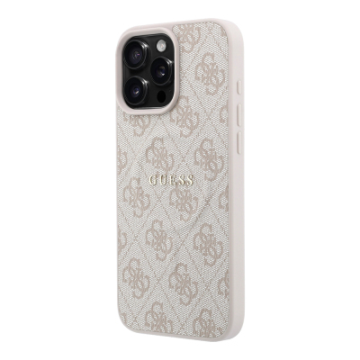 Apple iPhone 16 Pro Max Kılıf Guess Orjinal Lisanslı M-safe Kabartmalı 4G Desenli Yazı Logolu Kapak - 3