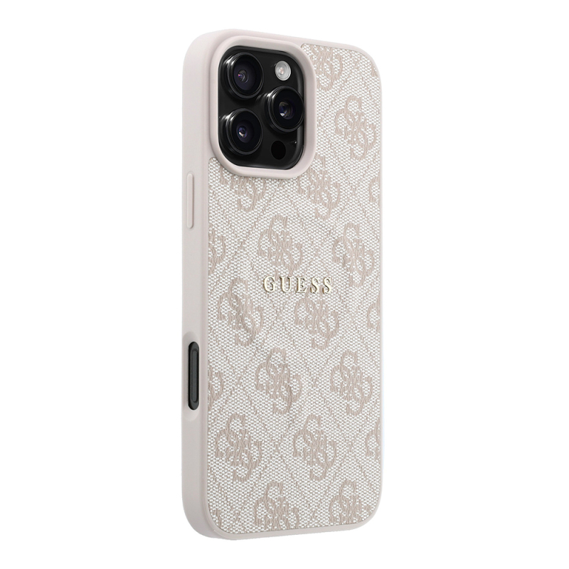 Apple iPhone 16 Pro Max Kılıf Guess Orjinal Lisanslı M-safe Kabartmalı 4G Desenli Yazı Logolu Kapak - 5