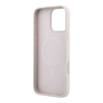 Apple iPhone 16 Pro Max Kılıf Guess Orjinal Lisanslı M-safe Kabartmalı 4G Desenli Yazı Logolu Kapak - 8