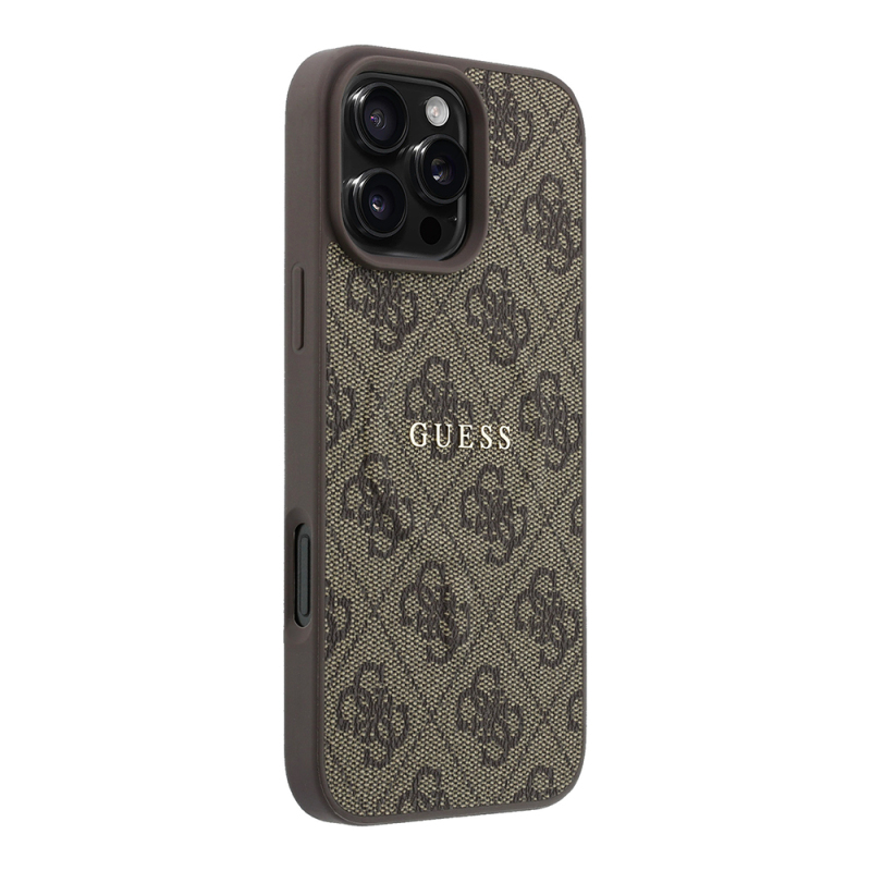 Apple iPhone 16 Pro Max Kılıf Guess Orjinal Lisanslı M-safe Kabartmalı 4G Desenli Yazı Logolu Kapak - 12