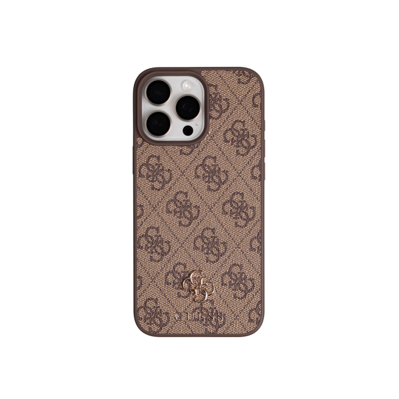 Apple iPhone 16 Pro Max Kılıf Guess Orjinal Lisanslı M-safe Şarj Özellikli 4G Metal Büyük Logolu Kartlıklı Kapak - 3