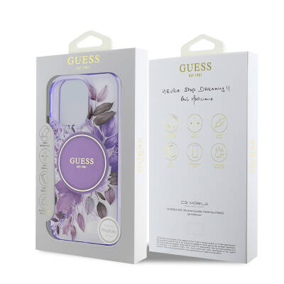 Apple iPhone 16 Pro Max Kılıf Guess Orjinal Lisanslı Magsafe Şarj Özellikli Flower Tonal Circle Kapak - 27