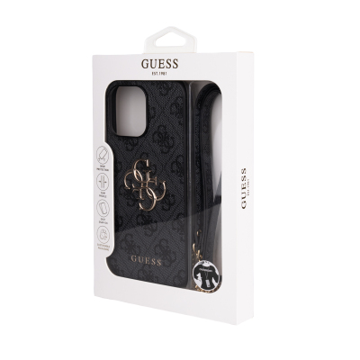 Apple iPhone 16 Pro Max Kılıf Guess Orjinal Lisanslı PU Deri 4G Büyük Metal Logolu Çapraz Vücut Askılı Kapak - 12