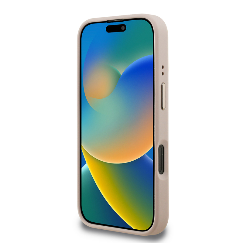 Apple iPhone 16 Pro Max Kılıf Guess Orjinal Lisanslı PU Deri 4G Desenli Metal Büyük 4G ve Yazı Logolu Kamera Standlı Kapak - 30
