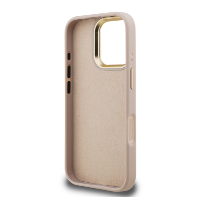 Apple iPhone 16 Pro Max Kılıf Guess Orjinal Lisanslı PU Deri 4G Desenli Metal Büyük 4G ve Yazı Logolu Kamera Standlı Kapak - 32