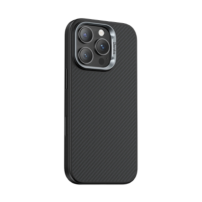 Apple iPhone 16 Pro Max Kılıf Karbon Fiber M-safe Şarj Özellikli Kamera Kontrol Butonlu Benks Hybrid ArmorPro 600D Kevlar Kapak - 3