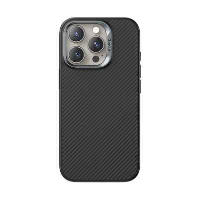 Apple iPhone 16 Pro Max Kılıf Karbon Fiber M-safe Şarj Özellikli Kamera Kontrol Butonlu Benks Hybrid ArmorPro 600D Kevlar Kapak - 2