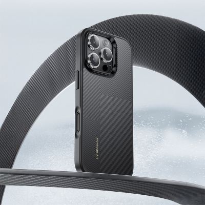 Apple iPhone 16 Pro Max Kılıf Karbon Fiber M-safe Şarj Özellikli Kamerra Kontrol Butonlu Benks Hybrid ArmorPro Montage Kevlar Kapak - 14