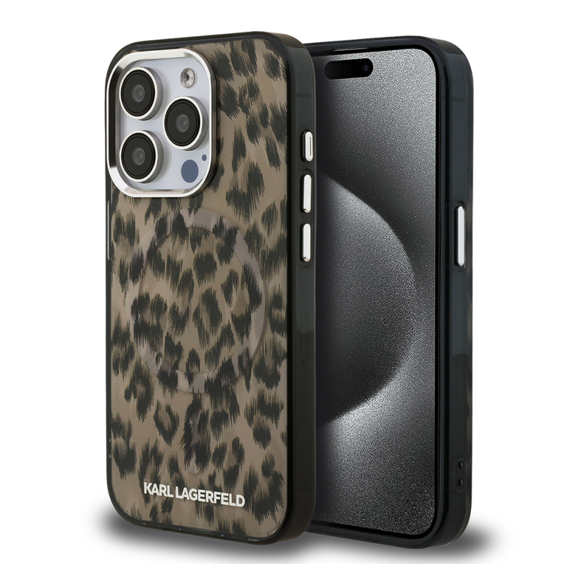 Apple iPhone 16 Pro Max Kılıf Karl Lagerfeld Orjinal Lisanslı IML Leopar Baskılı Kapak - 2