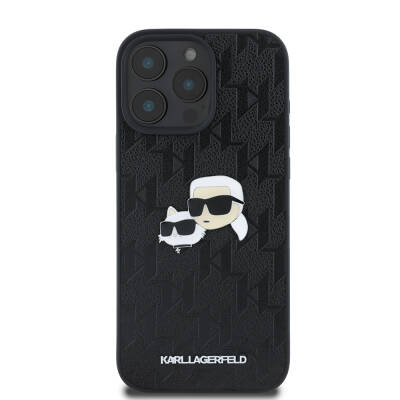 Apple iPhone 16 Pro Max Kılıf Karl Lagerfeld Orjinal Lisanslı K&C Heads Monogram Pin Kapak - 4