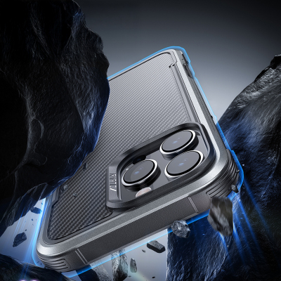 Apple iPhone 16 Pro Max Kılıf M-safe Şarj Özellikli Airbagli Raptic Apex Serisi Karbon Fiber Tasarımlı Kapak - 10