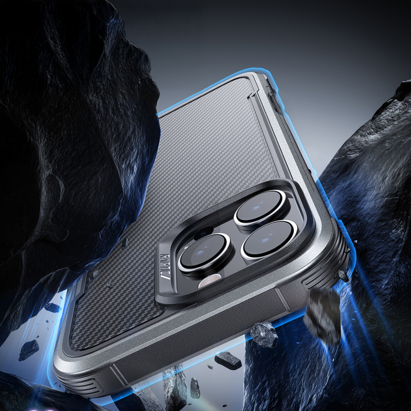 Apple iPhone 16 Pro Max Kılıf M-safe Şarj Özellikli Airbagli Raptic Apex Serisi Karbon Fiber Tasarımlı Kapak - 10