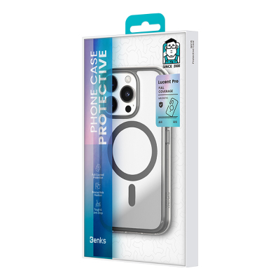 Apple iPhone 16 Pro Max Kılıf M-safe Şarj Özellikli Airbagli Şeffaf Benks LucentPro Serisi Kapak - 3