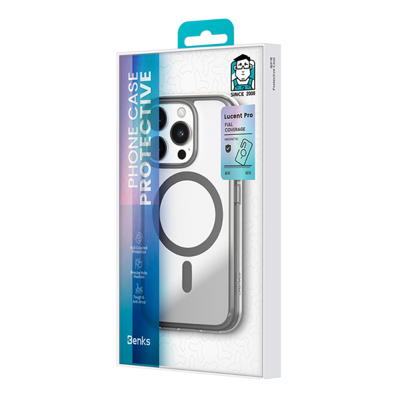 Apple iPhone 16 Pro Max Kılıf M-safe Şarj Özellikli Airbagli Şeffaf Benks LucentPro Serisi Kapak - 3