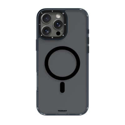 Apple iPhone 16 Pro Max Kılıf M-safe Şarj Özellikli Cam Arka Yüzey TPU Youngkit Gemstone Clear Serisi Kapak - 2