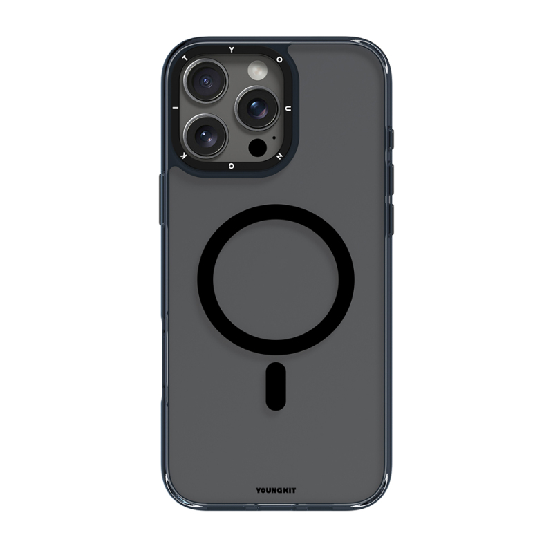 Apple iPhone 16 Pro Max Kılıf M-safe Şarj Özellikli Cam Arka Yüzey TPU Youngkit Gemstone Clear Serisi Kapak - 2