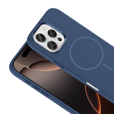 Apple iPhone 16 Pro Max Kılıf M-Safe Şarj Özellikli Metal Kamera Çerçeveli Zore Edi Silikon Kapak - 14