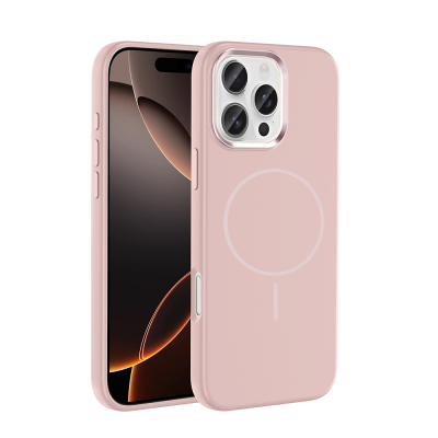 Apple iPhone 16 Pro Max Kılıf M-Safe Şarj Özellikli Metal Kamera Çerçeveli Zore Edi Silikon Kapak - 7