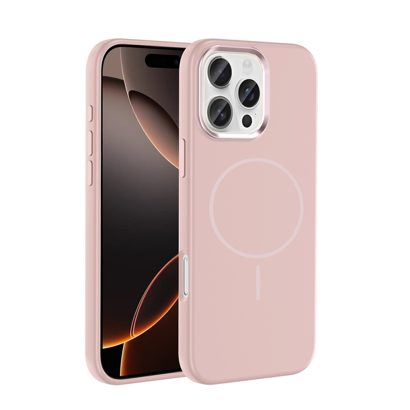 Apple iPhone 16 Pro Max Kılıf M-Safe Şarj Özellikli Metal Kamera Çerçeveli Zore Edi Silikon Kapak - 7