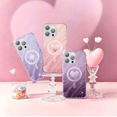 Apple iPhone 16 Pro Max Kılıf M-Safe Şarj Özellikli Orjinal Swarovski Taşlı Zore Paris Rovix Sert PC Kapak - 28