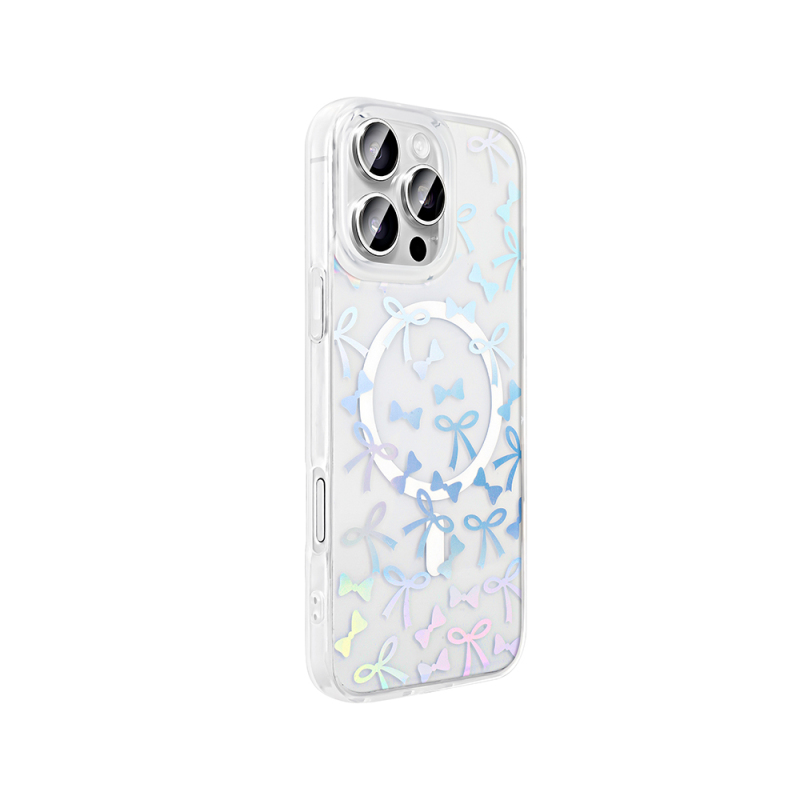 Apple iPhone 16 Pro Max Kılıf M-Safe Şarj Özellikli Şeffaf Zore Folk Sert Kapak - 7