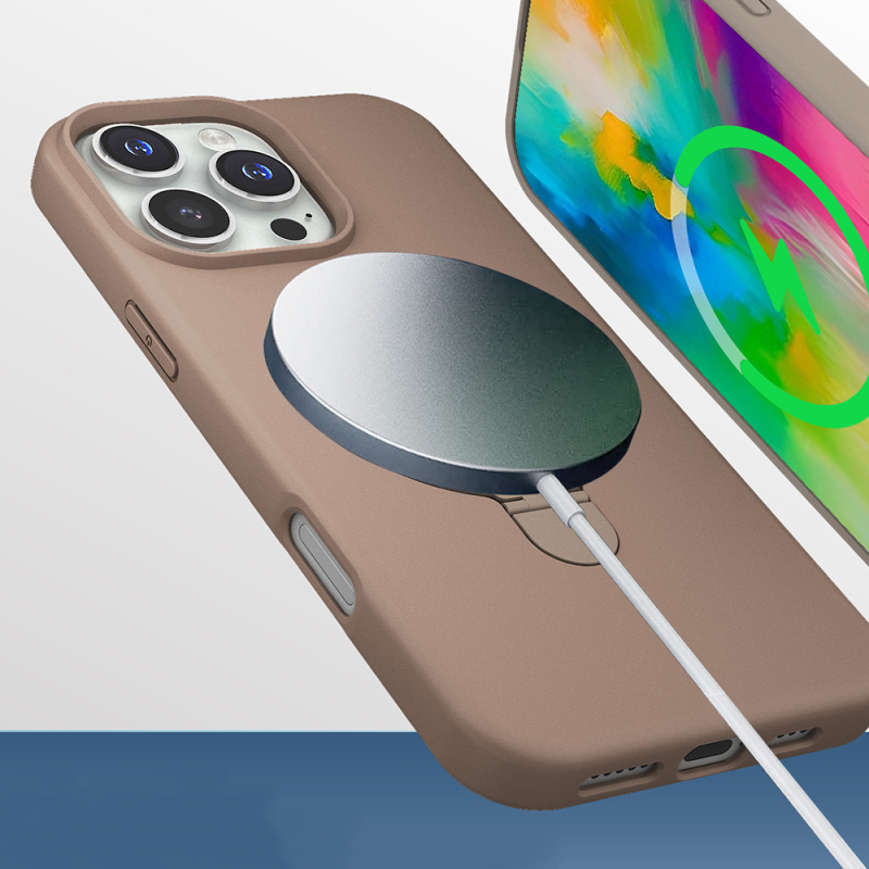 Apple iPhone 16 Pro Max Kılıf M-safe Şarj Özellikli Standlı Zore Samara Kapak - 9