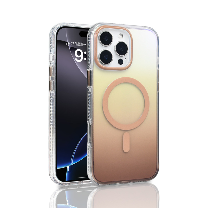 Apple iPhone 16 Pro Max Kılıf M-safe Şarj Özellikli Transparan Renk Geçişli Zore Toros Kapak - 1