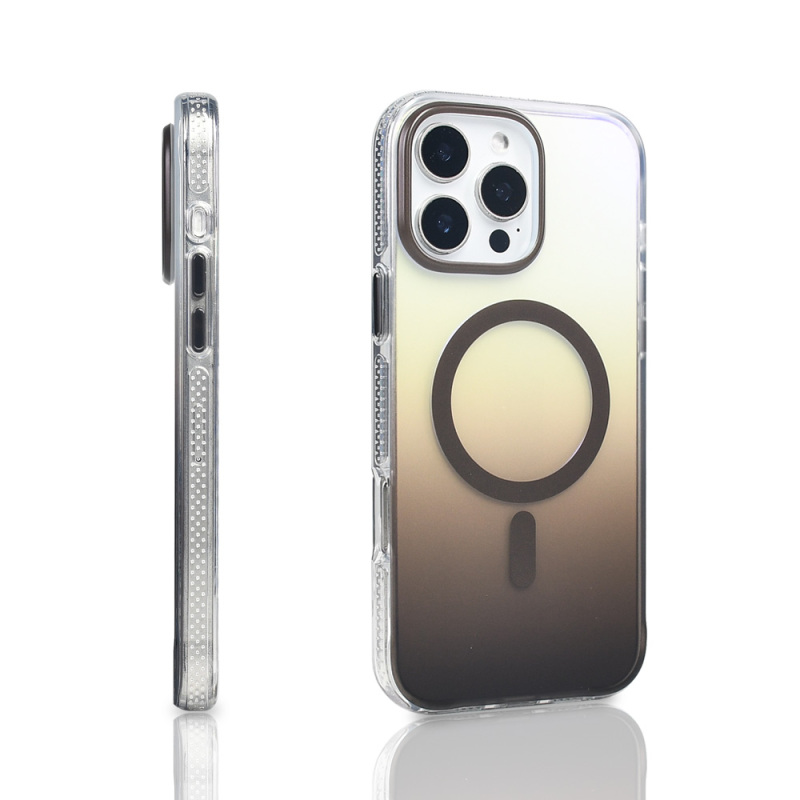 Apple iPhone 16 Pro Max Kılıf M-safe Şarj Özellikli Transparan Renk Geçişli Zore Toros Kapak - 12