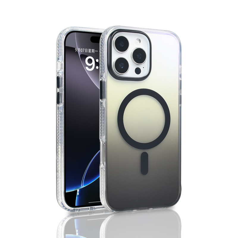Apple iPhone 16 Pro Max Kılıf M-safe Şarj Özellikli Transparan Renk Geçişli Zore Toros Kapak - 3