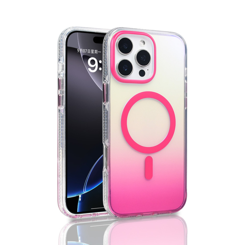 Apple iPhone 16 Pro Max Kılıf M-safe Şarj Özellikli Transparan Renk Geçişli Zore Toros Kapak - 6