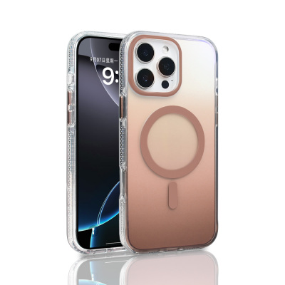 Apple iPhone 16 Pro Max Kılıf M-safe Şarj Özellikli Transparan Renk Geçişli Zore Toros Kapak - 7