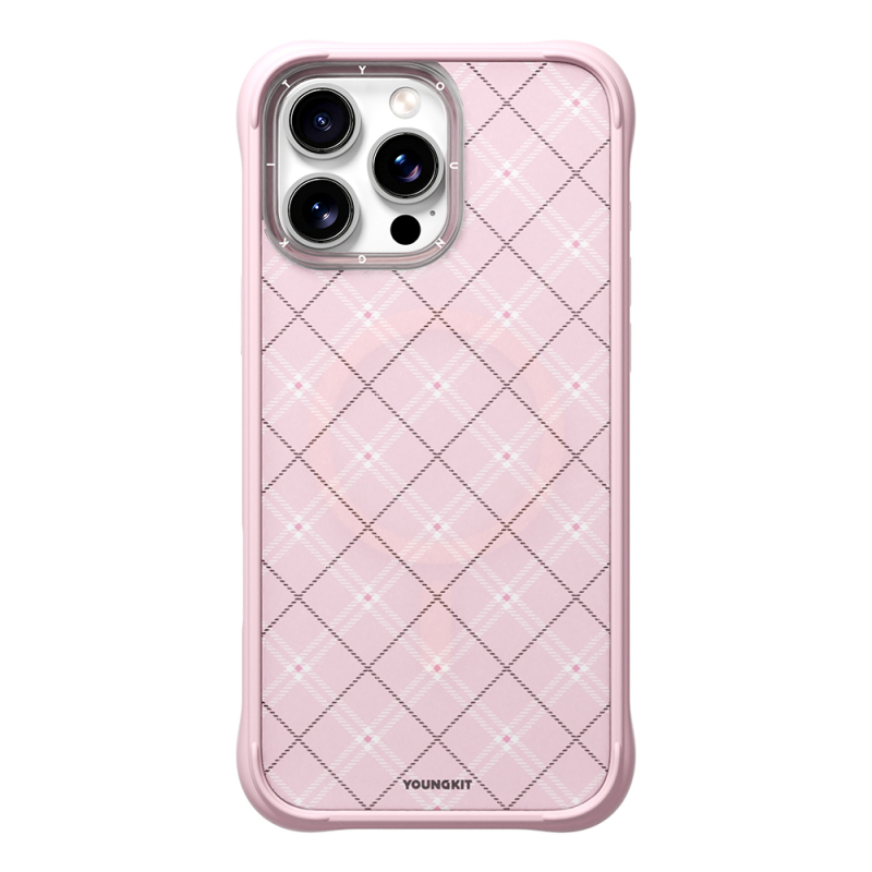 Apple iPhone 16 Pro Max Kılıf M-safe Şarj Özellikli Youngkit Argyle Serisi Kapak - 4