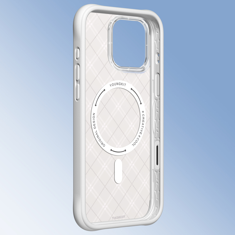 Apple iPhone 16 Pro Max Kılıf M-safe Şarj Özellikli Youngkit Argyle Serisi Kapak - 7