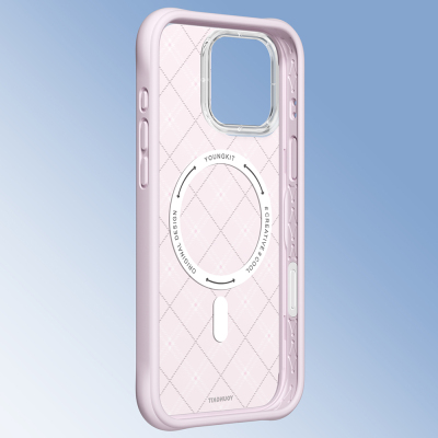 Apple iPhone 16 Pro Max Kılıf M-safe Şarj Özellikli Youngkit Argyle Serisi Kapak - 9