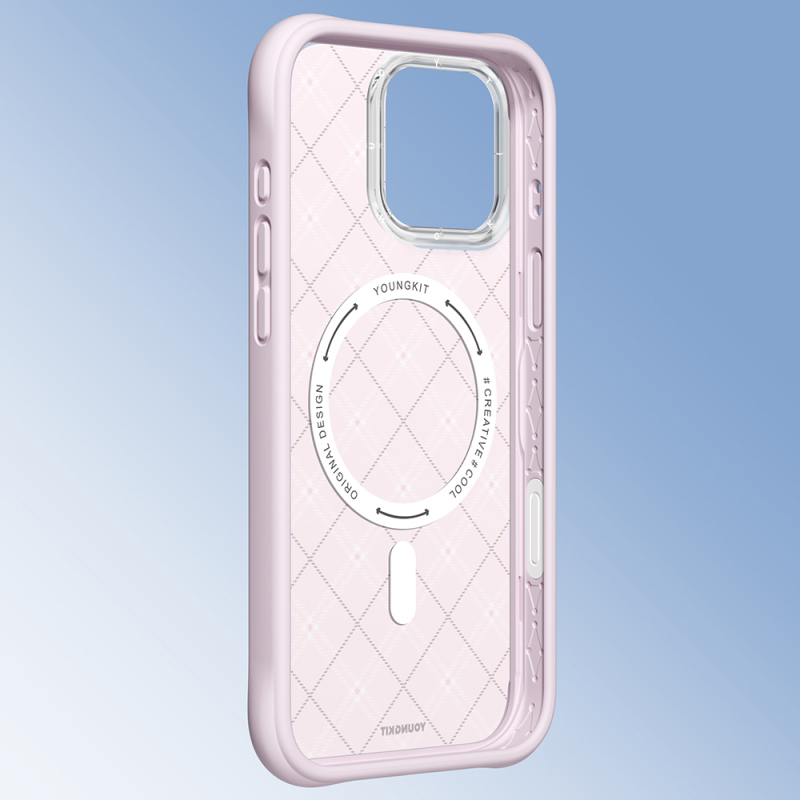 Apple iPhone 16 Pro Max Kılıf M-safe Şarj Özellikli Youngkit Argyle Serisi Kapak - 9
