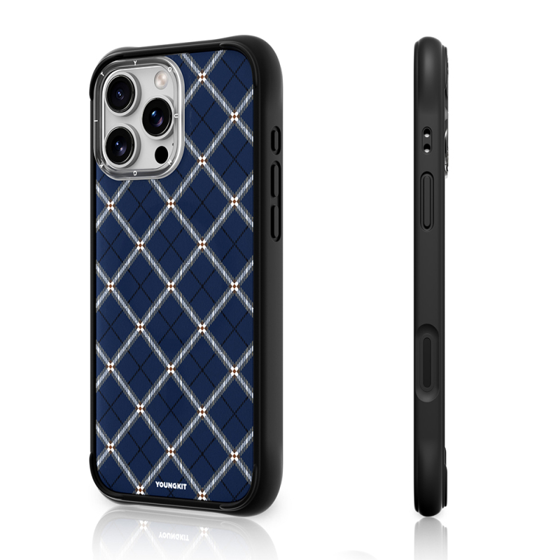 Apple iPhone 16 Pro Max Kılıf M-safe Şarj Özellikli Youngkit Argyle Serisi Kapak - 8