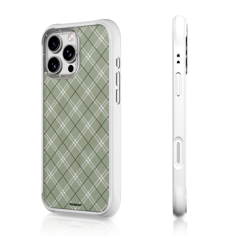 Apple iPhone 16 Pro Max Kılıf M-safe Şarj Özellikli Youngkit Argyle Serisi Kapak - 6