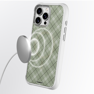 Apple iPhone 16 Pro Max Kılıf M-safe Şarj Özellikli Youngkit Argyle Serisi Kapak - 14
