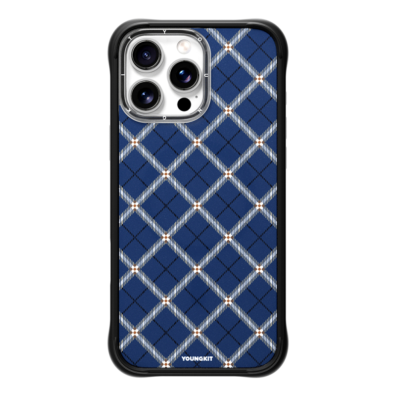 Apple iPhone 16 Pro Max Kılıf M-safe Şarj Özellikli Youngkit Argyle Serisi Kapak - 1