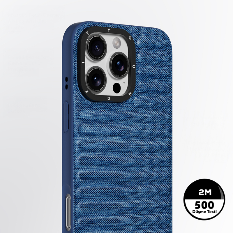 Apple iPhone 16 Pro Max Kılıf M-safe Şarj Özellikli Youngkit Canvas Serisi Kapak - 8