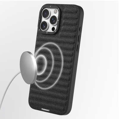 Apple iPhone 16 Pro Max Kılıf M-safe Şarj Özellikli Youngkit Canvas Serisi Kapak - 15