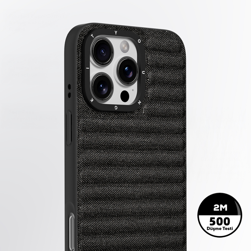 Apple iPhone 16 Pro Max Kılıf M-safe Şarj Özellikli Youngkit Canvas Serisi Kapak - 9