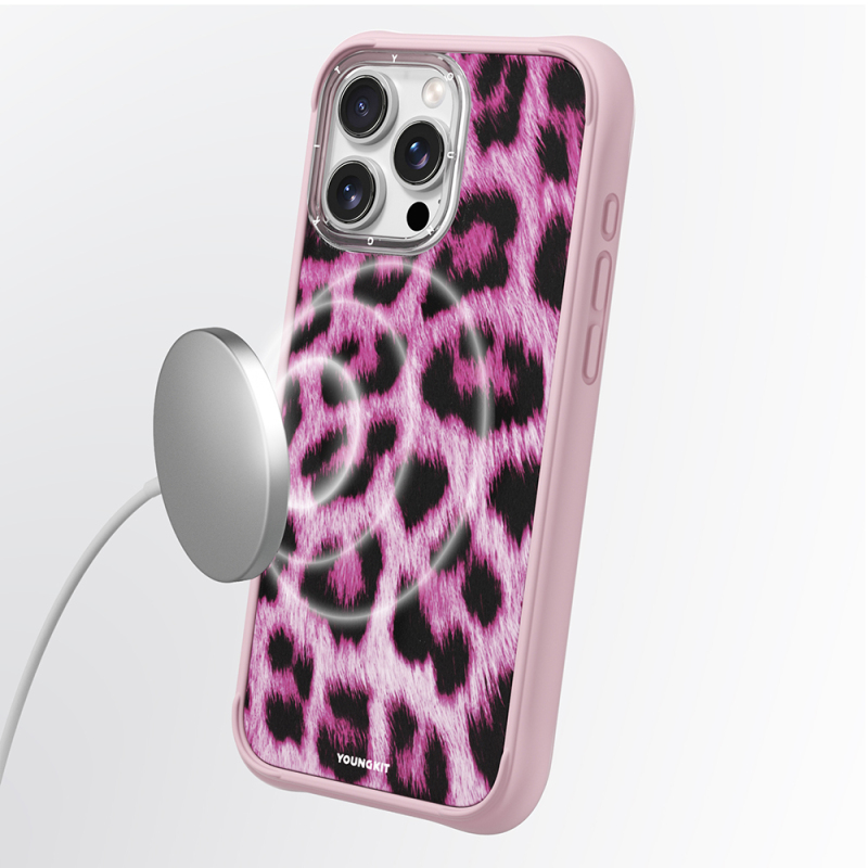 Apple iPhone 16 Pro Max Kılıf M-safe Şarj Özellikli Youngkit Leopard Serisi Kapak - 5
