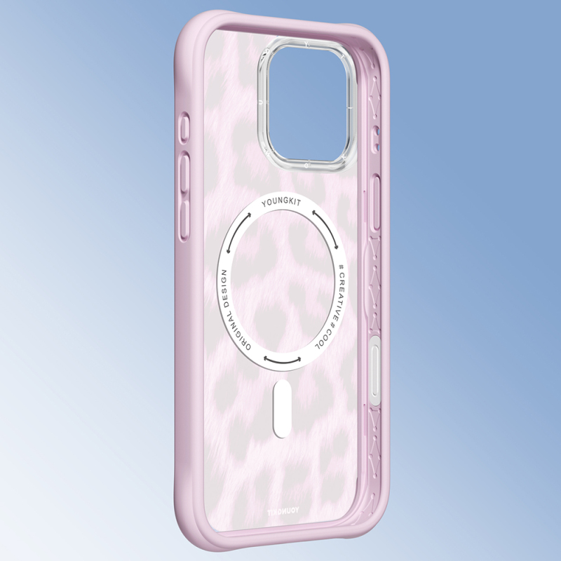 Apple iPhone 16 Pro Max Kılıf M-safe Şarj Özellikli Youngkit Leopard Serisi Kapak - 10