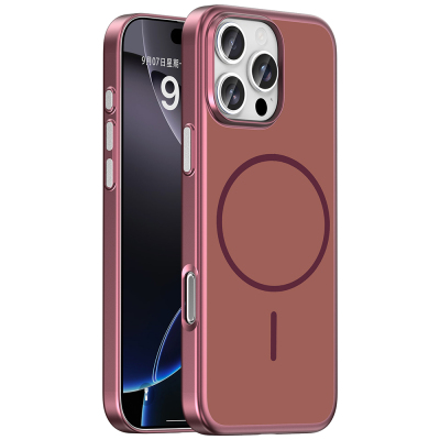 Apple iPhone 16 Pro Max Kılıf M-Safe Şarj Özellikli Zore Lora PC Kapak - 6