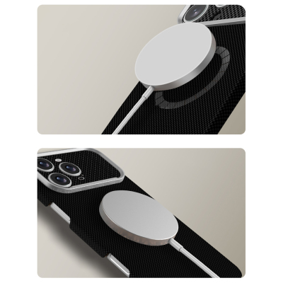Apple iPhone 16 Pro Max Kılıf M-Safe Şarj Özellikli Zore Paris Zerre Sert PC Kapak - 10