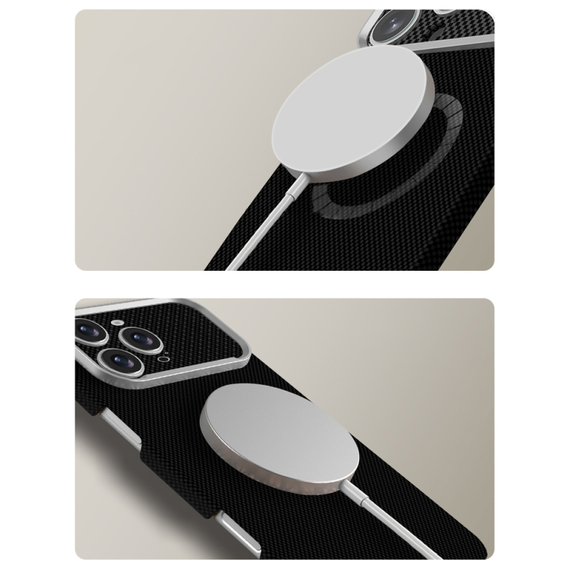 Apple iPhone 16 Pro Max Kılıf M-Safe Şarj Özellikli Zore Paris Zerre Sert PC Kapak - 10
