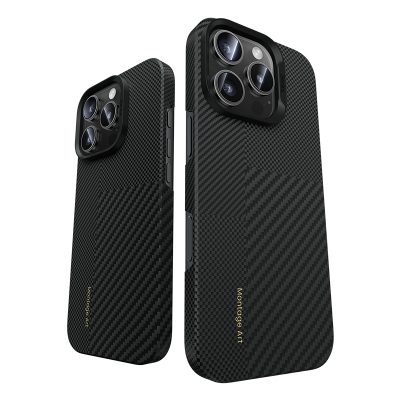 Apple iPhone 16 Pro Max Kılıf Magsafe Şarj Özellikli Karbon Fiber Benks Yeni Seri Montage ArmorAir Kevlar Kapak - 3