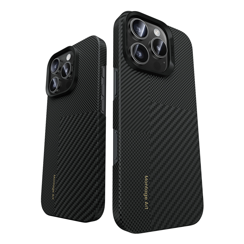 Apple iPhone 16 Pro Max Kılıf Magsafe Şarj Özellikli Karbon Fiber Benks Yeni Seri Montage ArmorAir Kevlar Kapak - 3