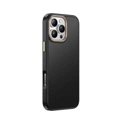 Apple iPhone 16 Pro Max Kılıf M-safe Şarj Özellikli Karbon Fiber Görünümlü Zore Antina Kapak - 10